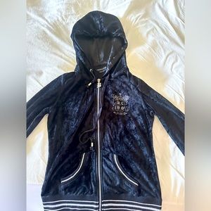 BCBGMaxazria Black Velvet Top Zippered